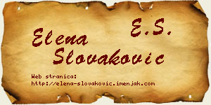 Elena Slovaković vizit kartica